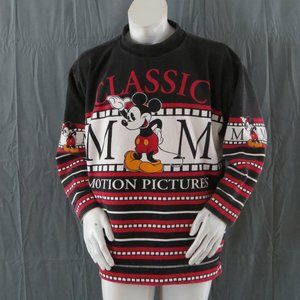 Vintage Disney Sweater - Mickey Mouse Classic All Over Print - Men's Medium